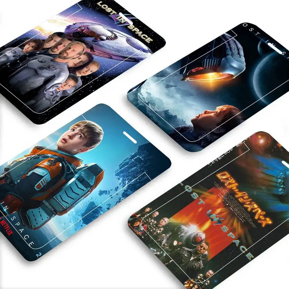 

Чехол для карт на черном шнурке в стиле научно-фантастического фильма «Затерянные в космосе»: для студенческих карт питания и удостоверений личности, школьных пропусков.