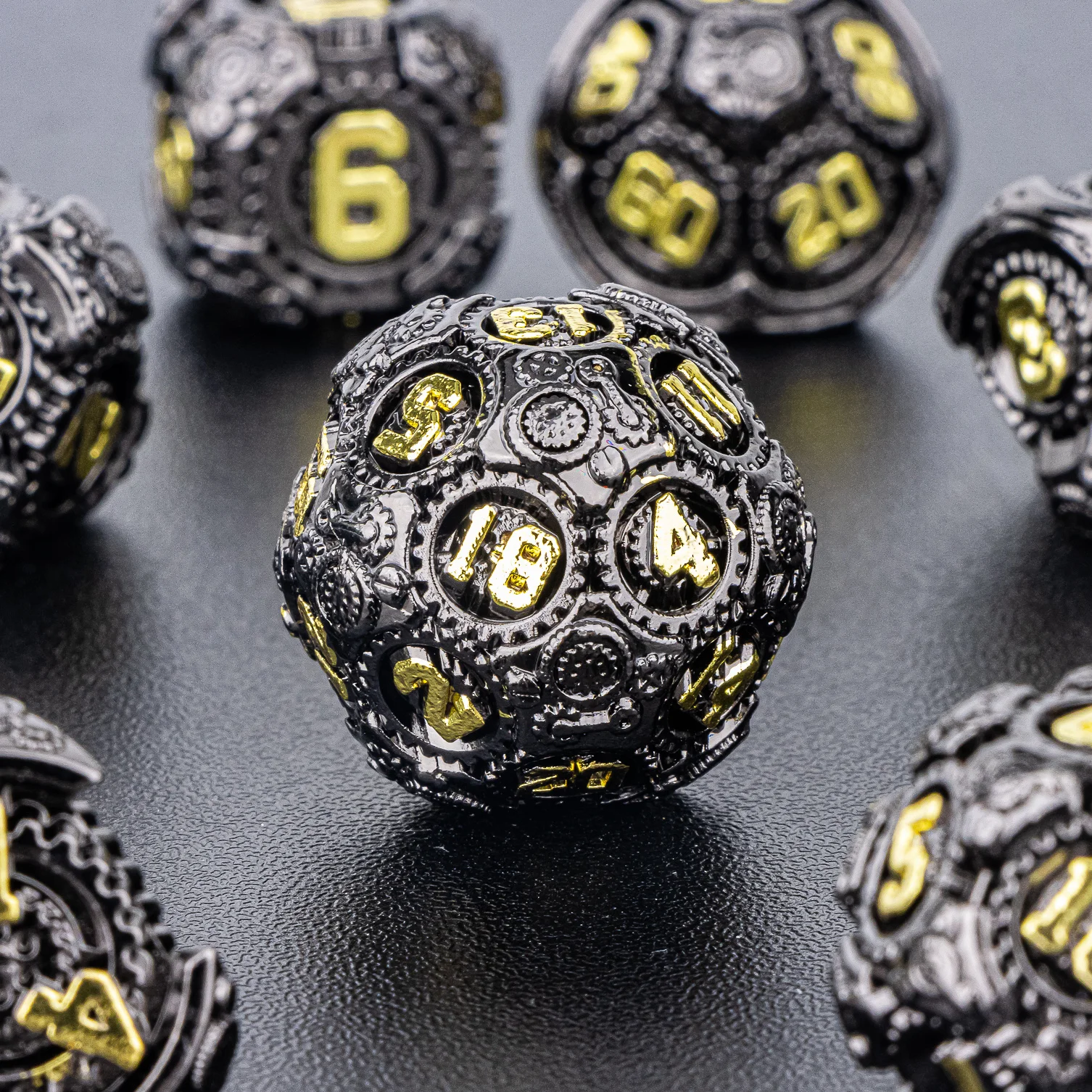 

Black Polyhedral Metal Gear D&D Dice for Dungeons and Dragons, Vintage Metal Dice Set, d and d dice, Dice Set Metal, Metal Dice