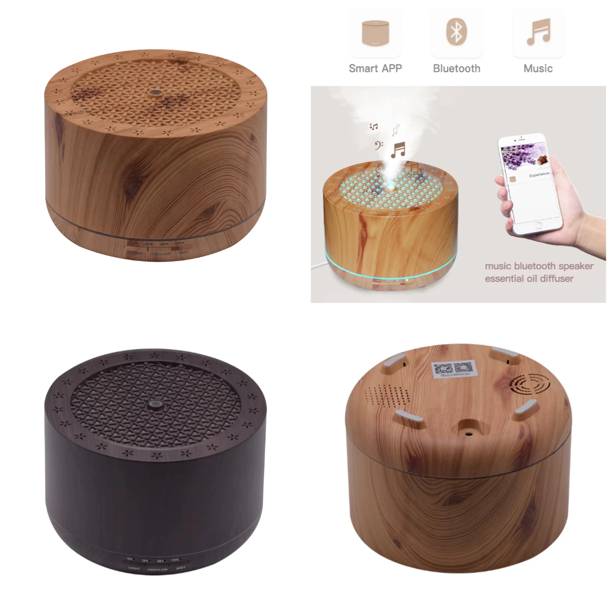 

450ml Digital Cool Mist Aroma Diffuser App Control Quiet Humidifier with Night Light