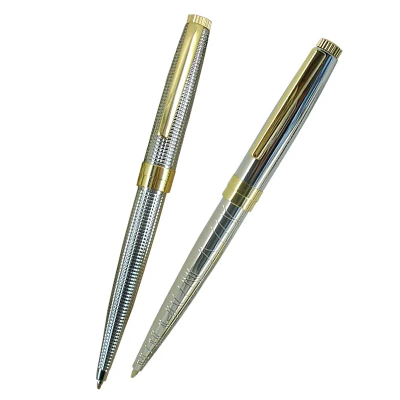 2 шт. шариковая ручка с крутым дизайном нити, классическая фирменная ручка для делового подарка, золотая и серебряная выдвижная шариковая ручка