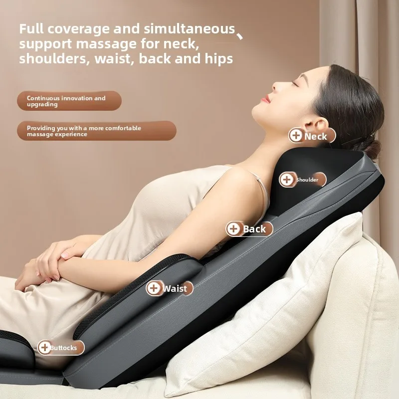 Back Heat Massage Pad Waist Neck Massager Vibrating Cushion Car Mount Office Shoulder Neck Full Body Massager Back Massage