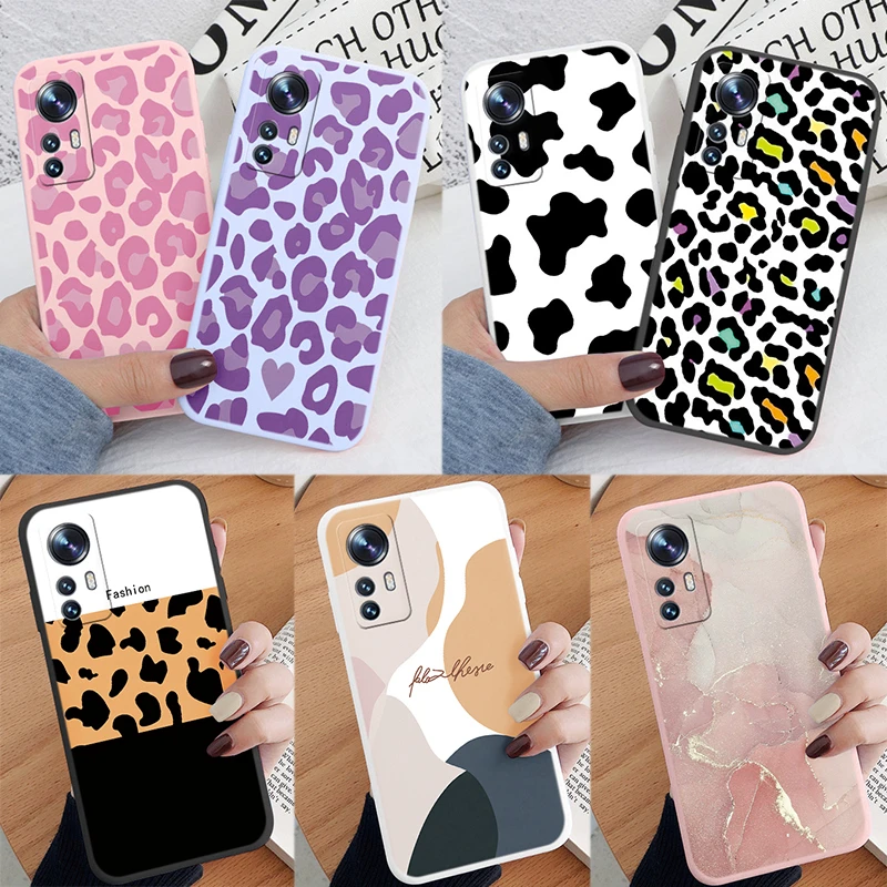 Cover For Xiaomi 12 Lite Phone Case Fashion Vintage Leopard Painted Shell Soft Silicone Funda For Xiaomi12 Lite Capa 12Lite Bags