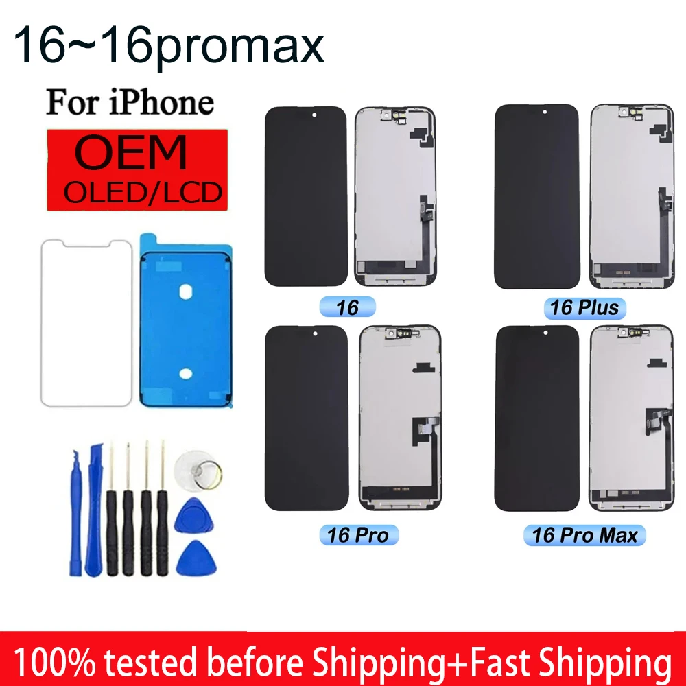 Incell pour Iphone 16 Pro 16Plus LCD écran tactile numériseur assemblée pour Iphone 16 16 Promax LCD écran remplacement