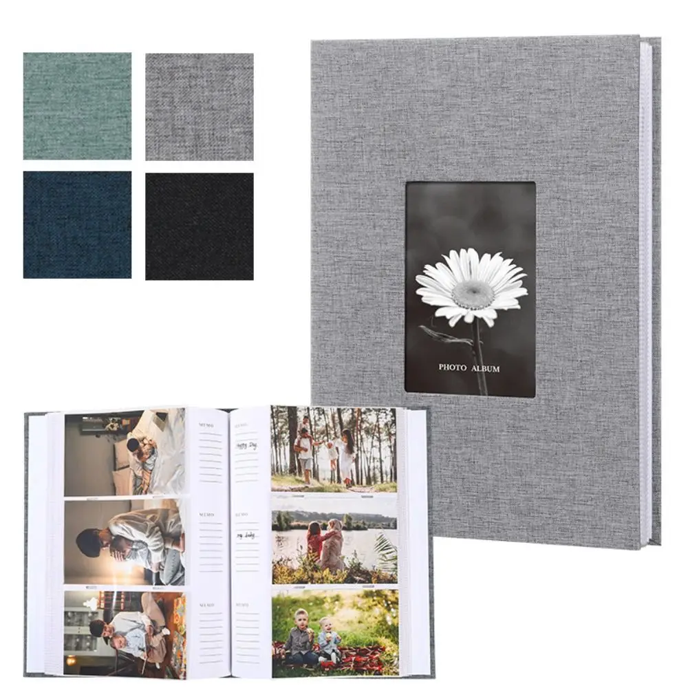 

6in Linen Cover Photo Album Interleaf Type 200/300Pics Large Scrapbook Album Picture Collection 100 Pages Memory Book