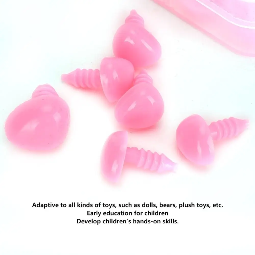 100pcs Black Plastic Safety Noses Pink 5 Sizes Making Noses Triangle Nose With Washers Craft Noses Amigurumi Crochet