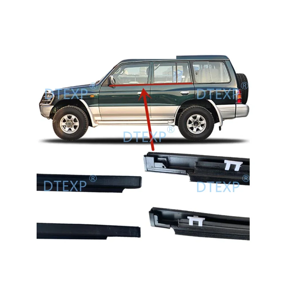 

4 Pieces Window Glass Rubber Outside for Pajero 2nd V20 MB669117 1989-1999 Sealing Rubber for Montero Glass Protect 5 Door