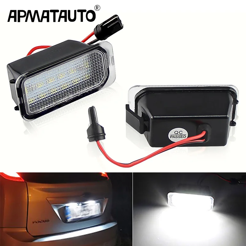 

2Pcs LED License Plate Light Lamp For Ford Mondeo Kuga Fiesta Focus DA3 5D DYB Grand C-Max S-Max Focus Galaxy For Jaguar XF XJ