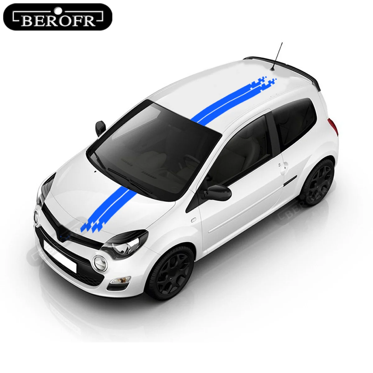 4PCS Car Hood Roof Decor Sticker Film Auto Vinyl Racing Sport Styling Stripes Body Decals Accessories For Renault Twingo Cliopcs