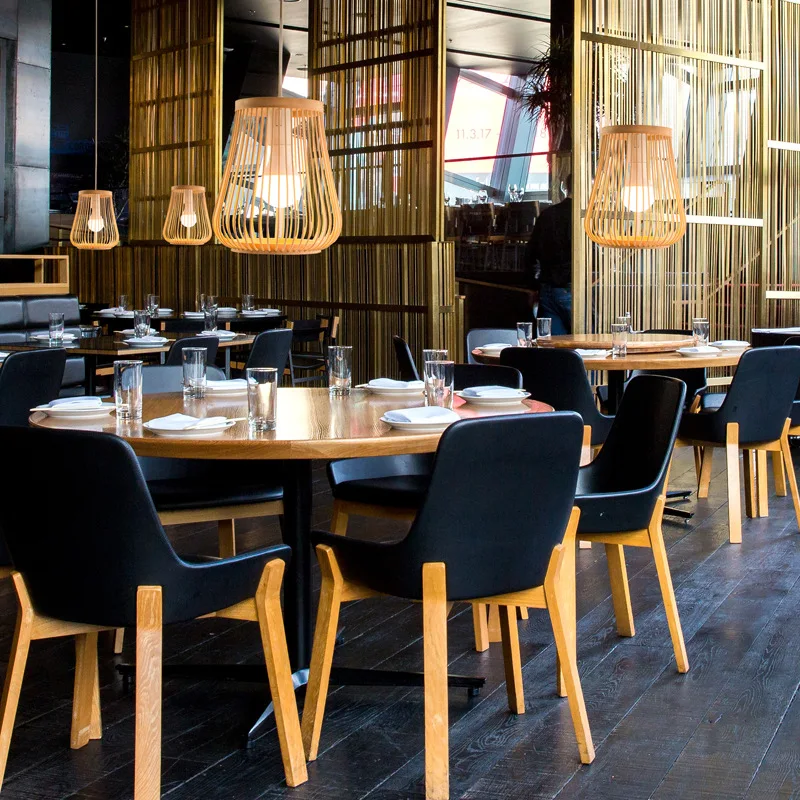 Nueva lámpara colgante tejida de bambú de estilo chino, linterna hecha a mano de inspiración Zen para restaurantes, tiendas de ollas calientes