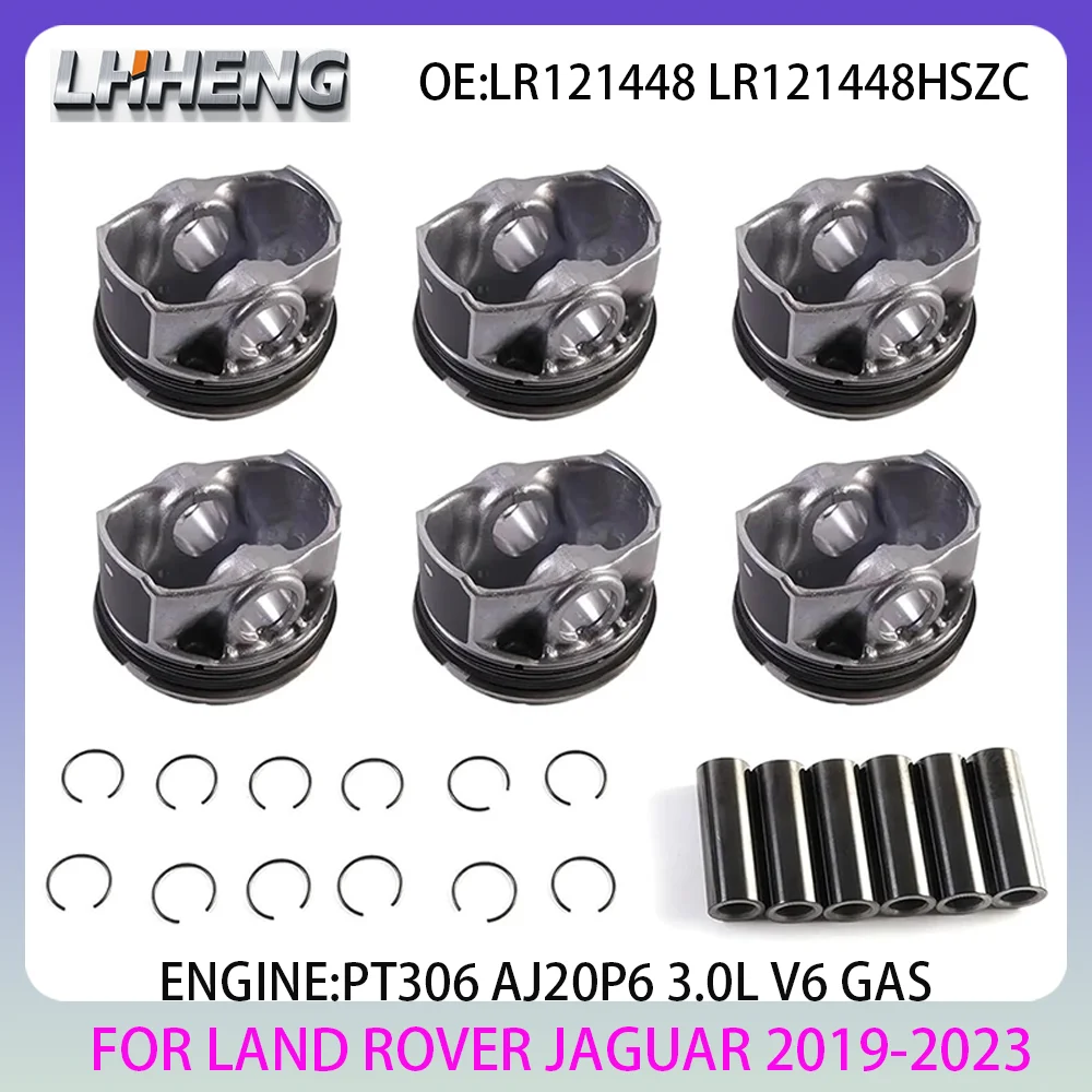 AJ20P6 Engine Piston & Rings Set For LAND ROVER DEFENDER DISCOVERY RANGE ROVER JAGUAR 3.0L 3.0 L T V6 GAS 19-23 PT306 LR121448
