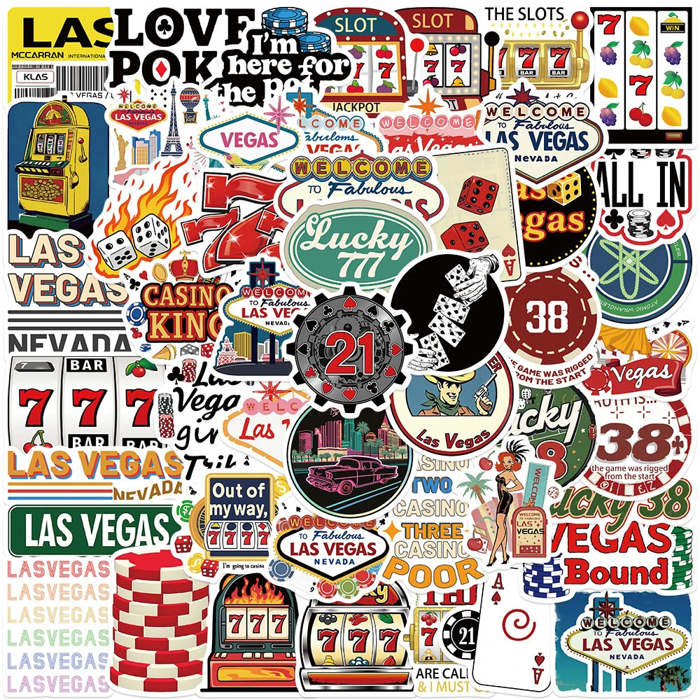 10/30/50pcs 만화 미국 주 그래피티 스티커 멋진 라스베가스 게임 스티커 전화 노트북 데코레이션 스티커 팩