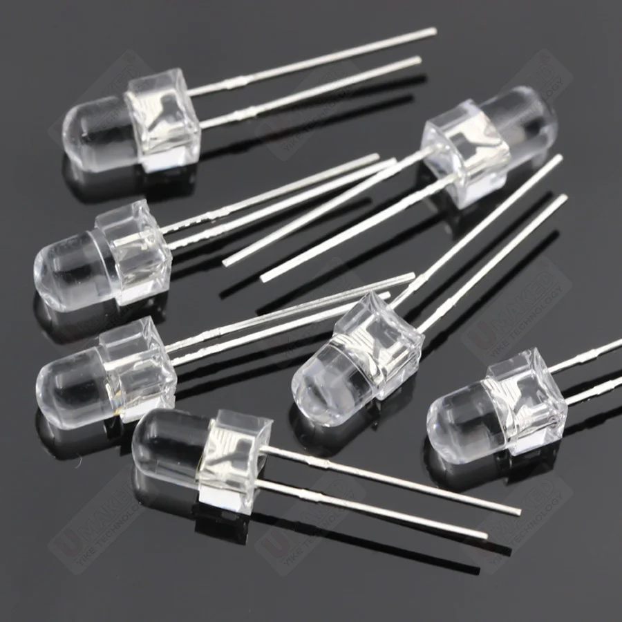 1000pcs F5 5mm CIR 95 Clear Len LED round lamps diodes chip 3.2-3.4v 20mA light beads F5 led Emitting diodes 2800/6500K Lighting