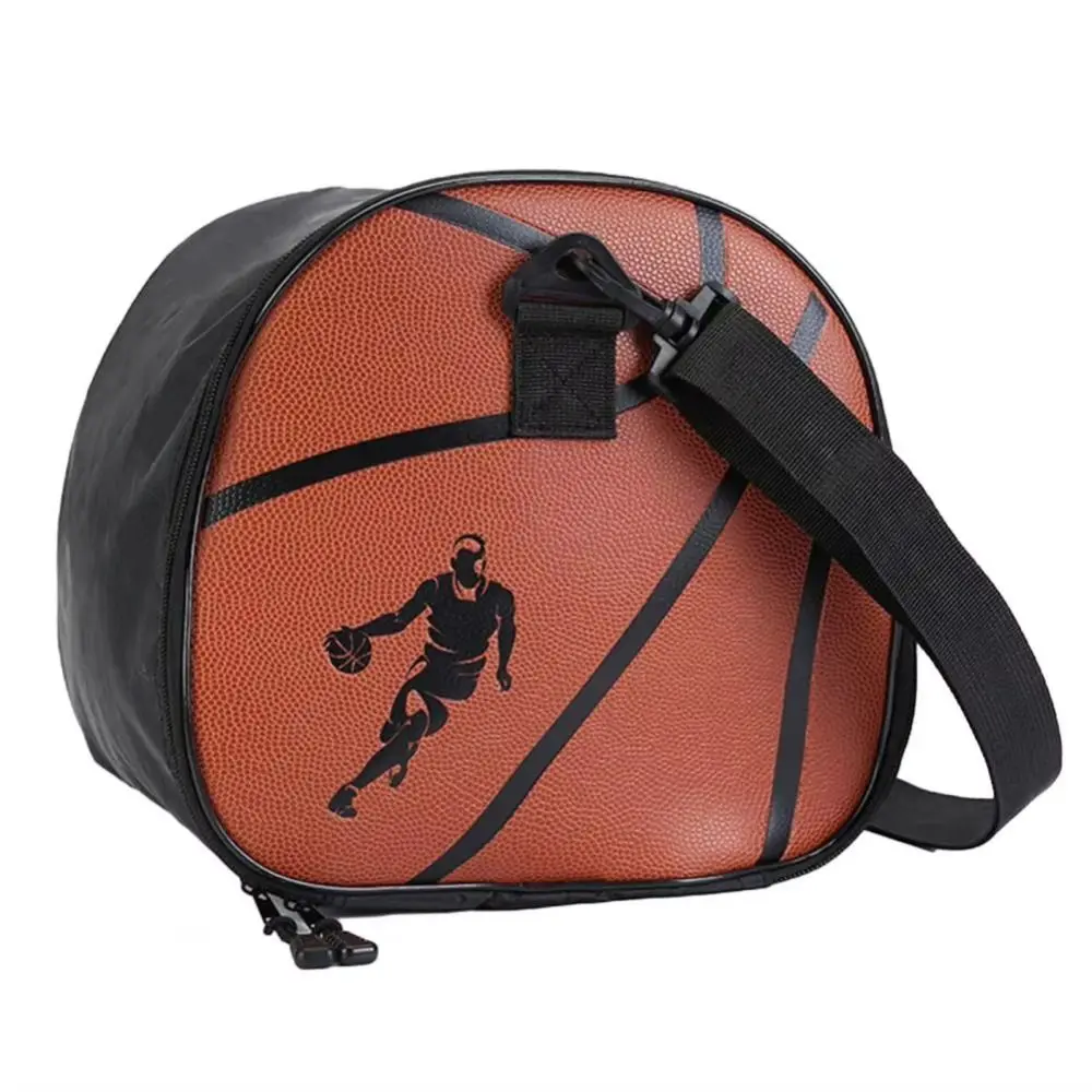 Large Capacity Basketball Pattern Bag Adjustable Single Shoulder Crossbody Basketball Bag Zipper Pocket Lightweight image 4