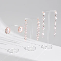 6pcs Clear Acrylic T Shape Earring Display Earring Holder Earring Stand Jewelry Organizer Earring Jewellery Show Crystal Rock