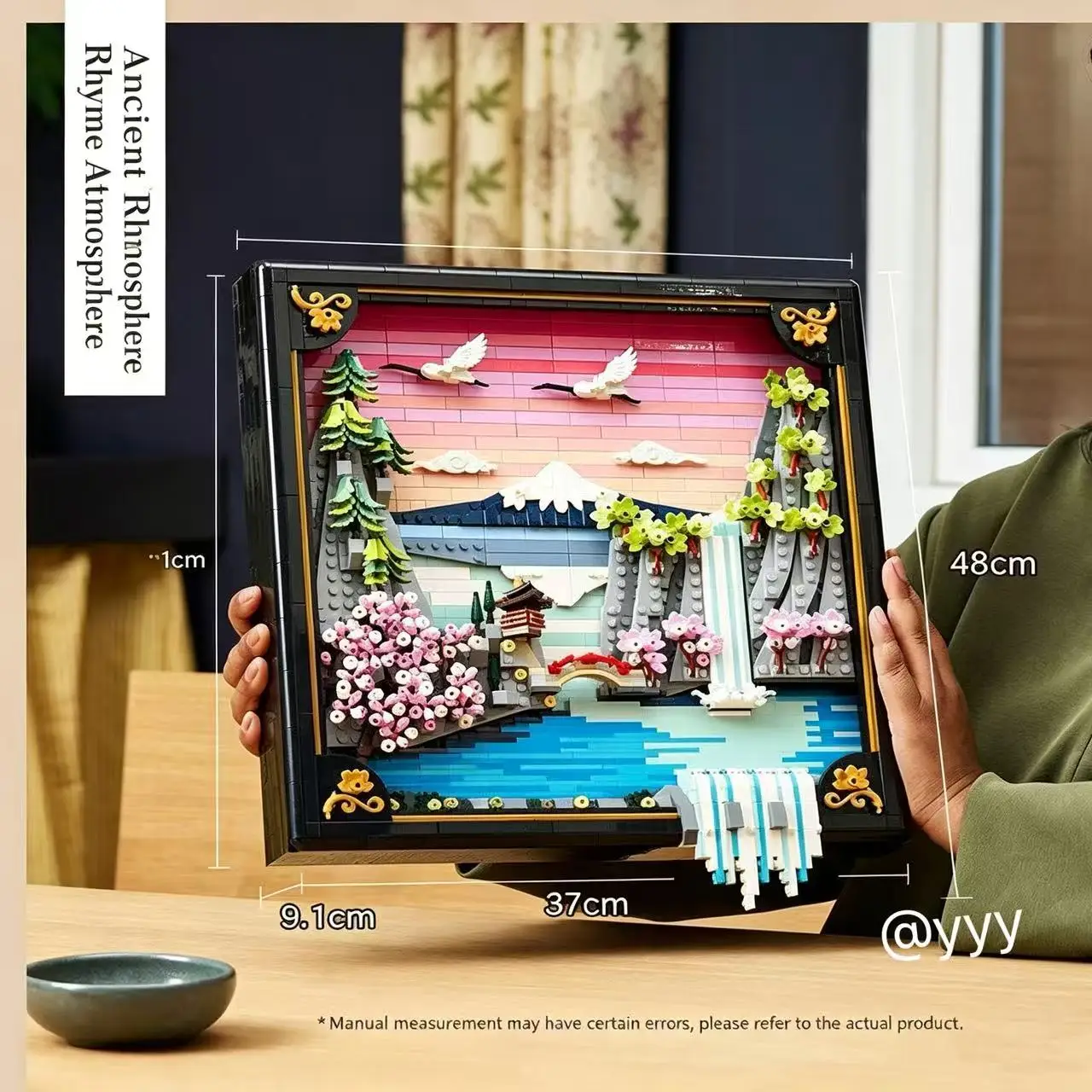 1892pcs Japanese cherry blossom landscape hanging picture frame art life assembly collection ornaments birthday Christmas gift view 2