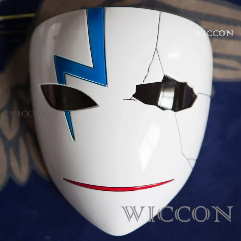 أنيمي أغمق من الأسود Hei الراتنج قناع تأثيري كسر الوجه المبتسم أقنعة الطيف هالوين الهيكل العظمي للجنسين الدعائم الملحقات