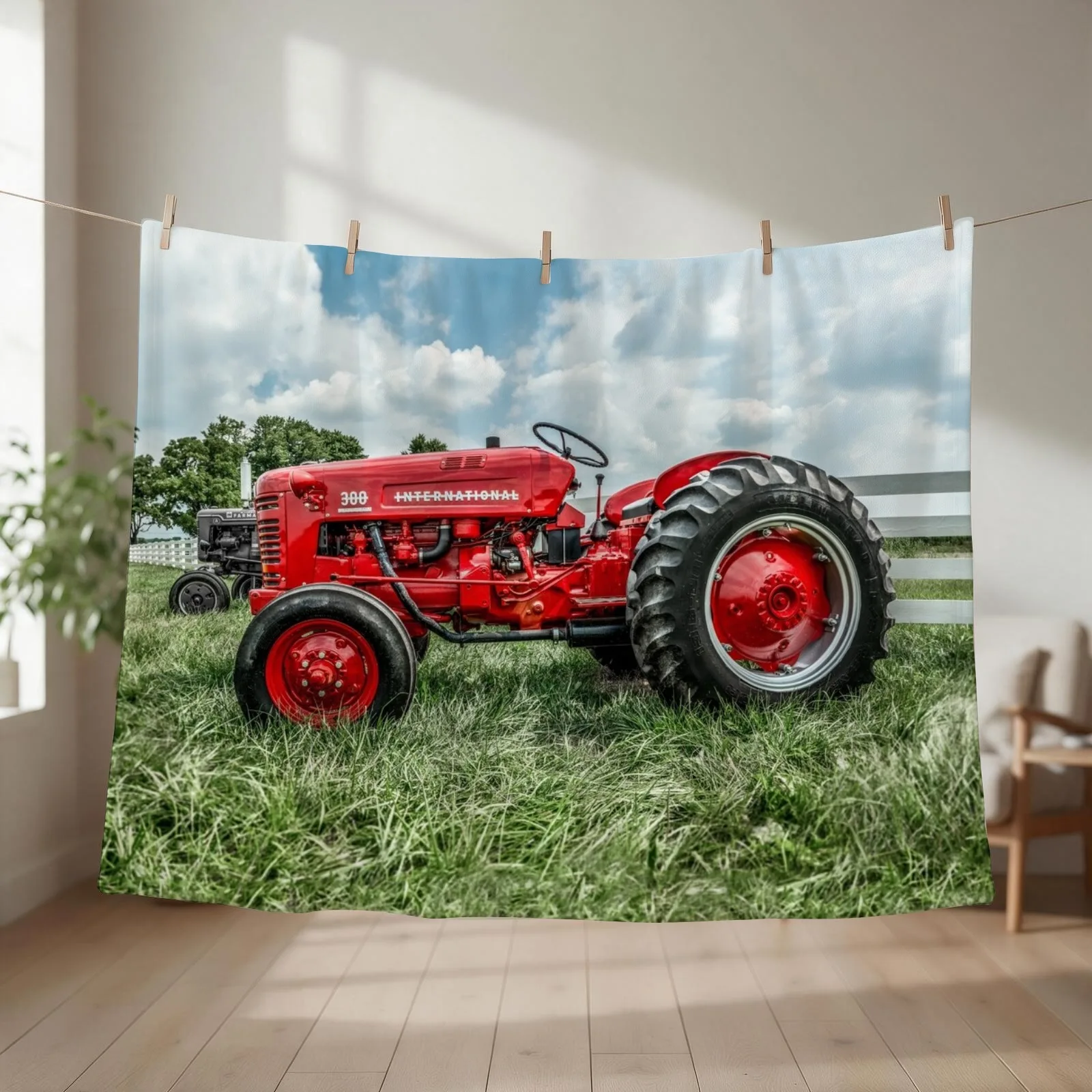 Vintage IH 300 Throw Blanket couch cozy soft plush fuzzy picnic outdoor blanket