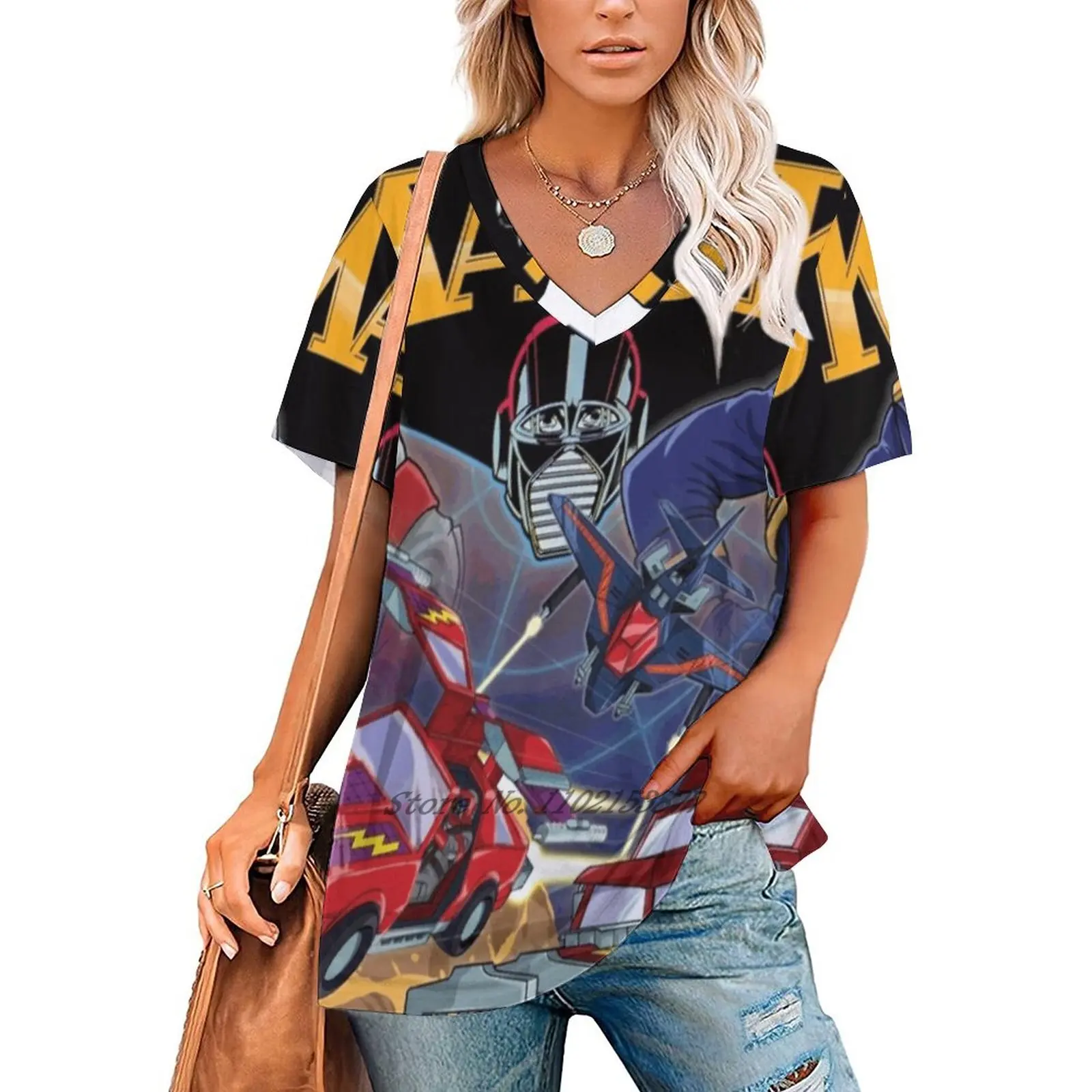 Action Women Print T-Shirt Summer Casual Tops Streetwear T Shirt Boho Ladies Top M A S K Venom Mayhem Kenner Miles Mayhem 80S