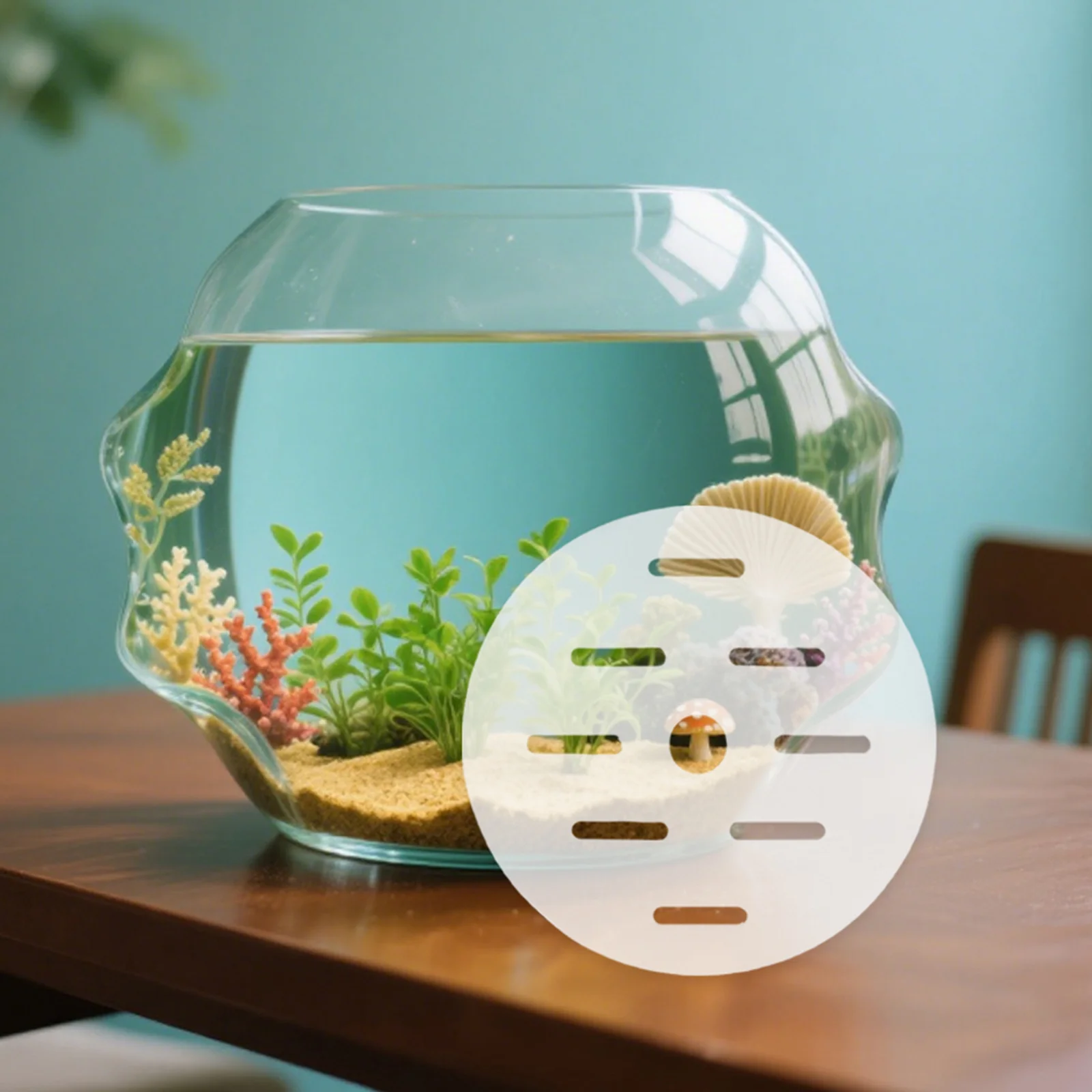 

2Pcs Clear Acrylic Aquarium Cover Round Anti Jumping Fish Bowl Escape Proof Lid Easy Install Feed Top Protective Fish Tank