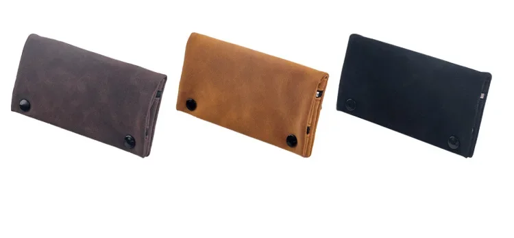 Handgefertigter Leder-Tabakbeutel, Etui, Tasche, Raucherpapierhalter, Etui, Geldbörse, multifunktionale, faltbare Tabakaufbewahrungstasche – Detail 9