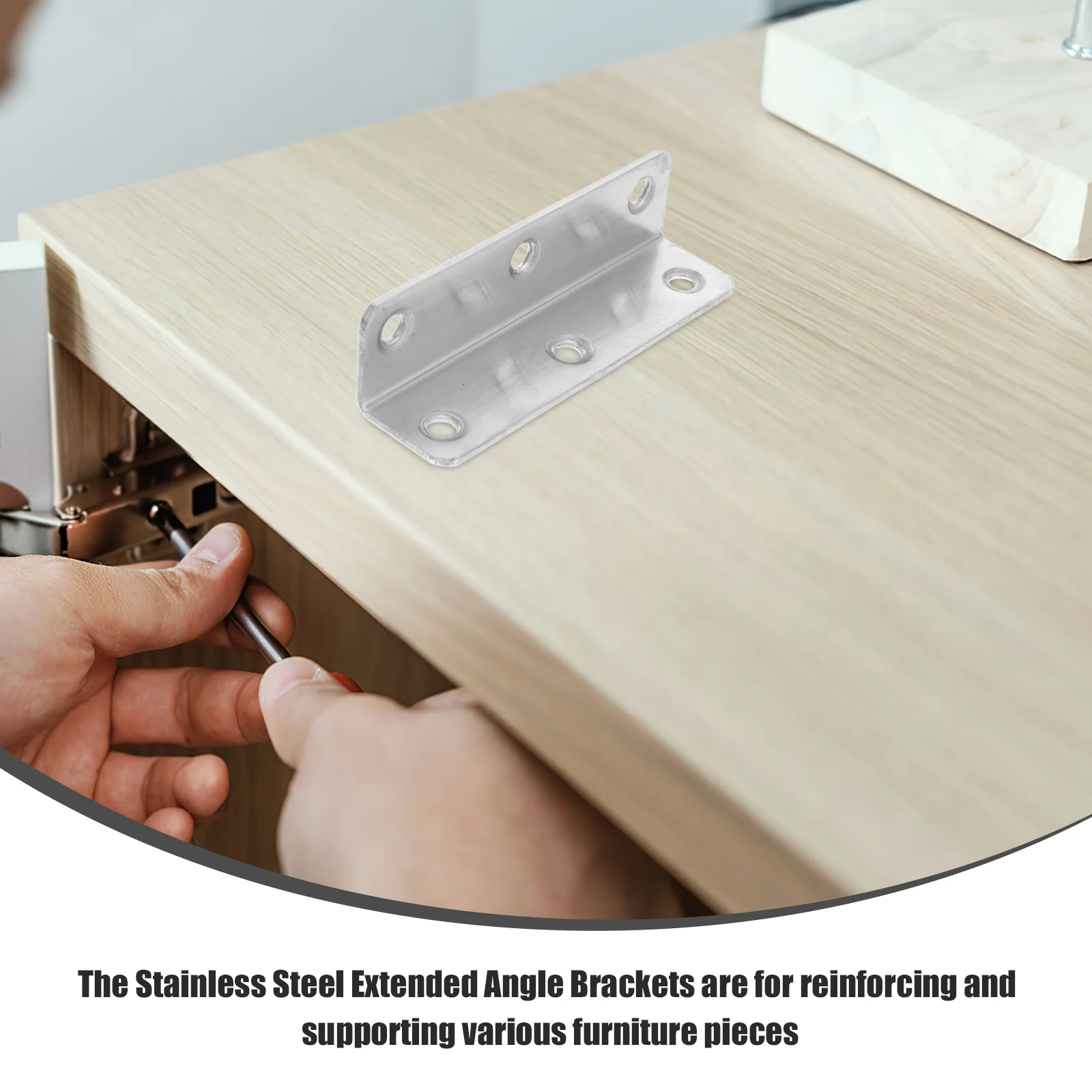 

5Pcs Stainless Steel Right Angle Brackets Heavy Duty L Shape Corner Braces for Wood Shelf Furniture Gate Support