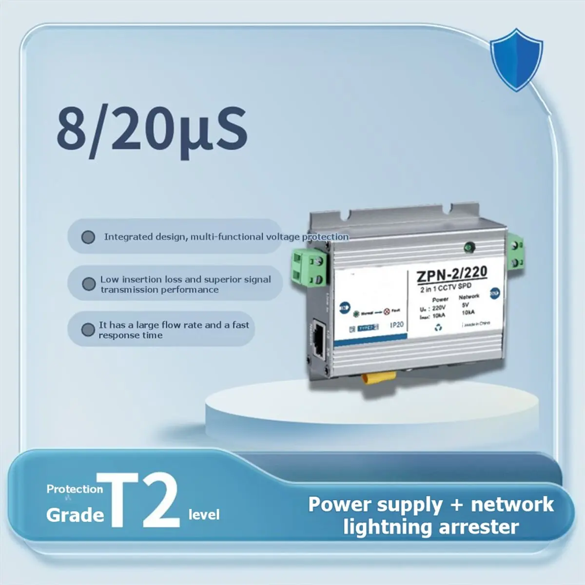 618 Mega Sale AC 220V Network Surge Protector for Surveillance Monitoring Stable Transmission Low Power Onsumption EU Plug