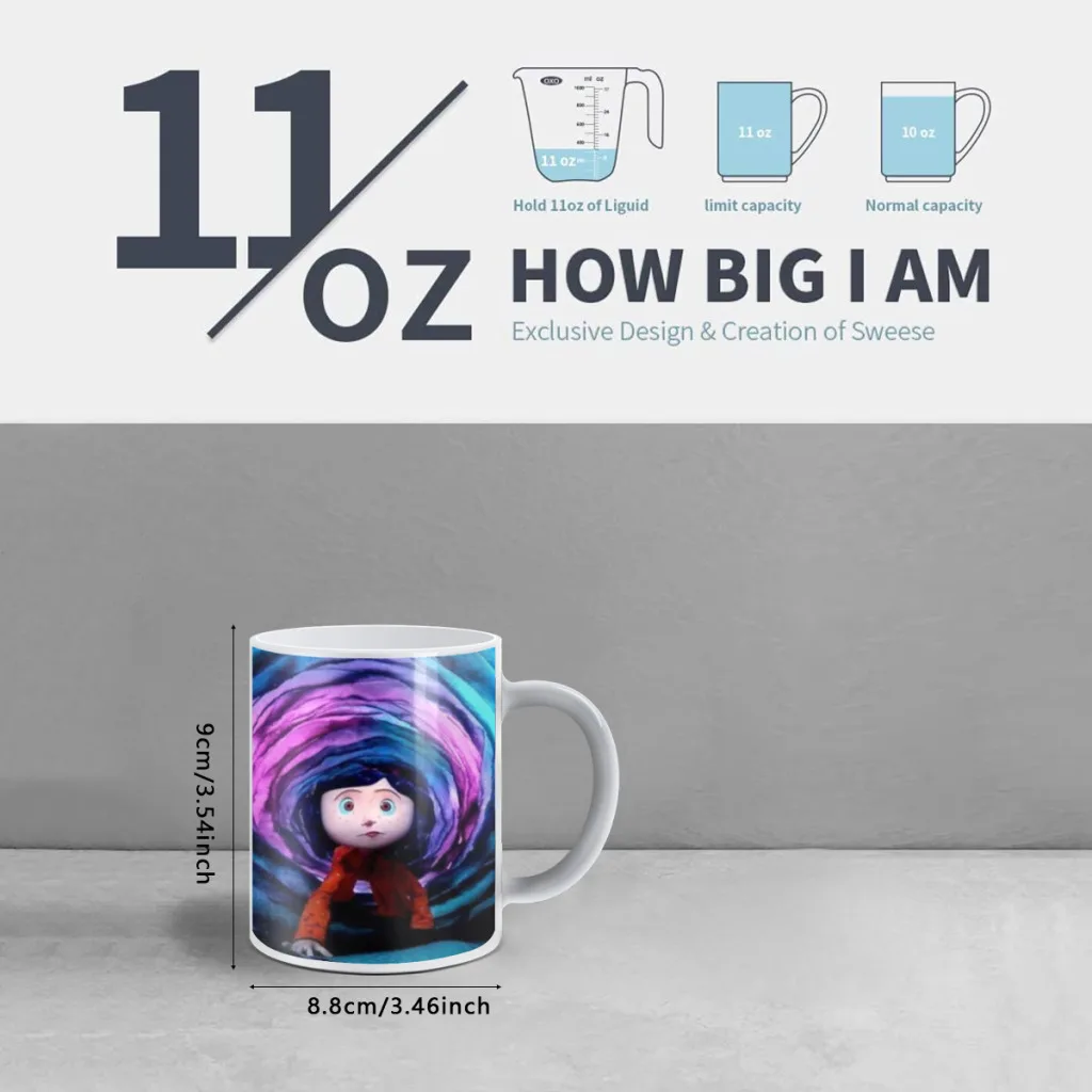 1pc Classic Movie Coraline Cartoon Film One Piece Coffee Mugs And Mug Creative Color Change Tea Cup Ceramic Milk Cups Gifts