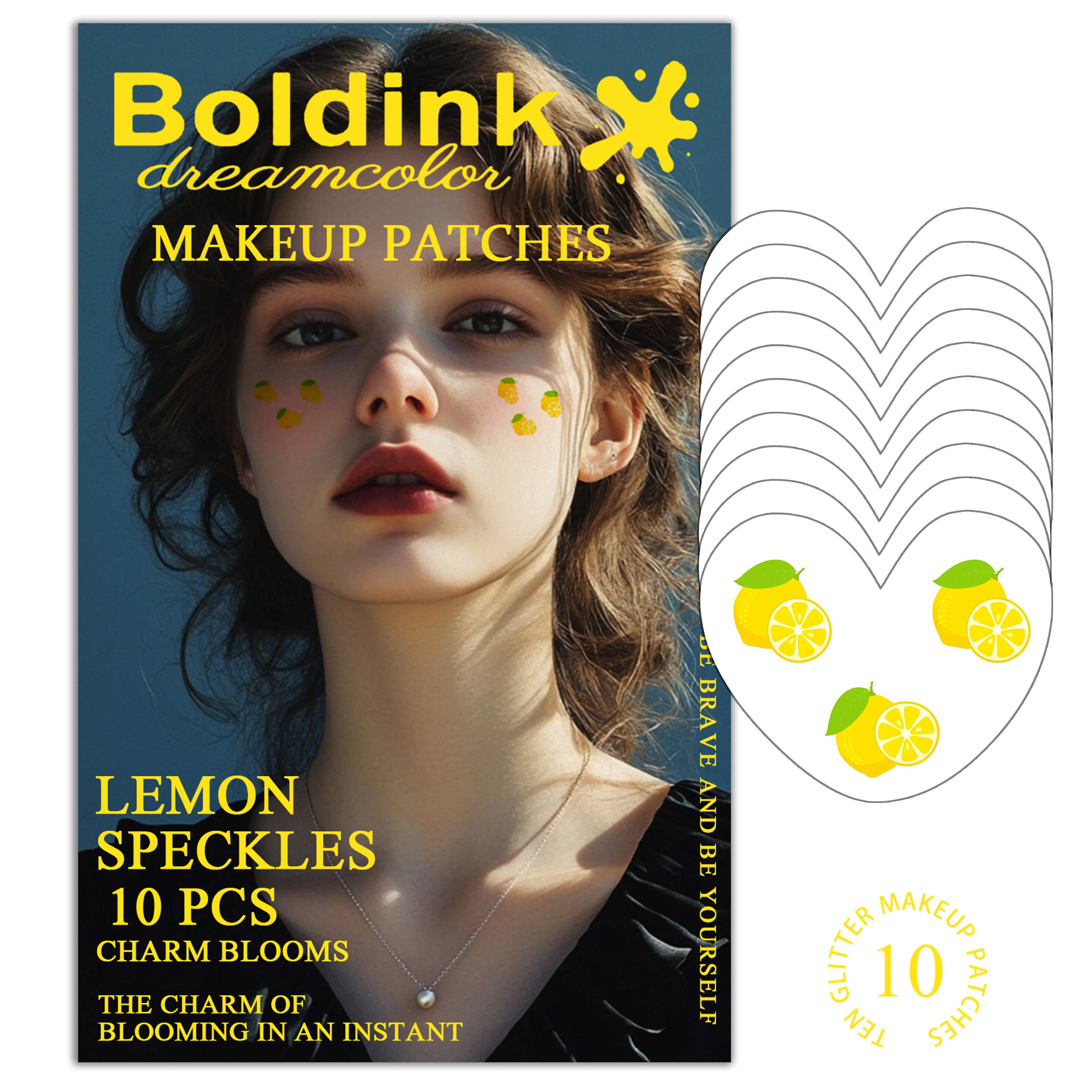Boldink Lemon Sweetheart Tattoo Patch - Summer Fruit Temporary Tattoo | Fresh Summer Limited Edition 10pcs