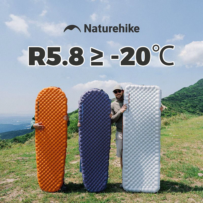 Colchão Inflável Naturehike para Camping 3.5/5.8/8.8 com Alto Valor R, Ultraleve e Quente, Portátil e Dobrável para Uso Externo