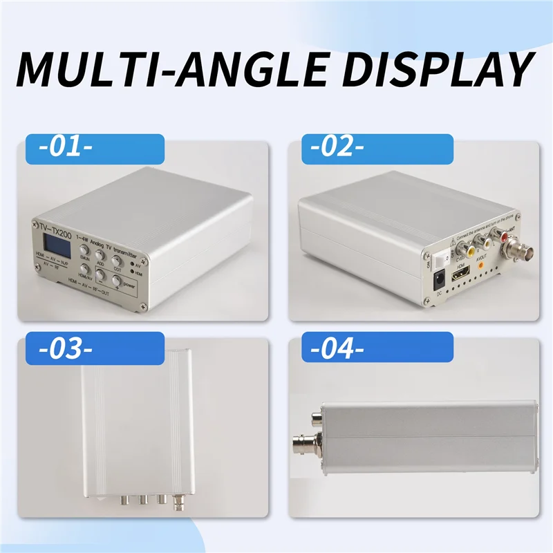 B47C TV-TX200 VHF/UHF Analog TV Transmitter Support HD/AV Input Analog Signal Transmitter With Telescopic Antenna US PLUG