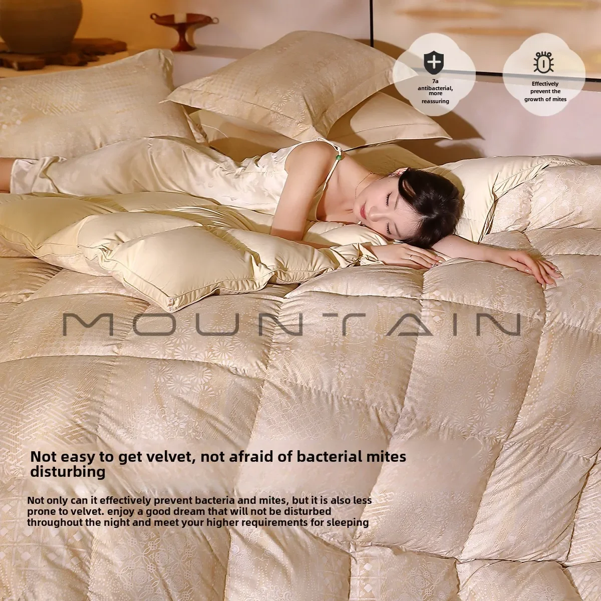 Down quilt high fluffy white duck down winter quilt thickened warm antibacterial anti-mite