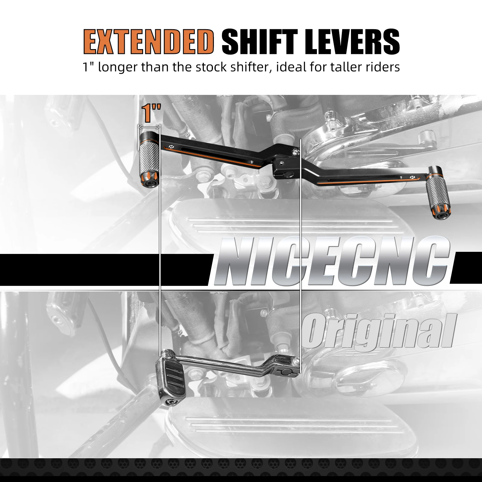 For Harley Fat Boy 114 FLFB Extended Shifter Levers For Harley Road Glide FLTR /X/XS Street Glide FLHX/S Road King FLHR FLHP - Image 2