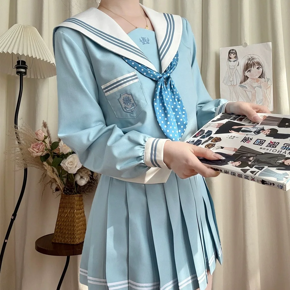 Uniforme da scuola superiore da donna Studente giapponese Manica corta Ragazza Vestito da marinaio Abiti Maniche lunghe Uniformi coreane Jk Set Seifuku