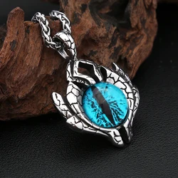 Punk Hip Hop Demon Eye Pendant Necklace 316L Stainless Steel Devil Eye Necklaces For Men Women Biker Jewelry Gifts Dropshipping