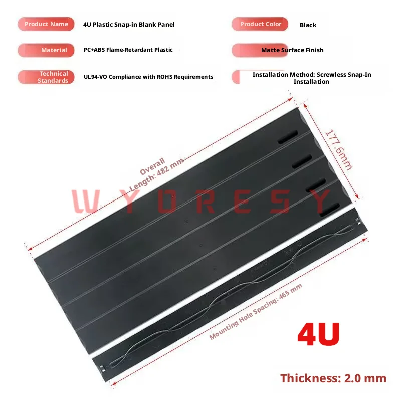 19 Inch Server Network Cabinet Metal Blank Panel 1U/2U/3U/4U Optional Thickened Dustproof Rack Baffle With Pre Drilled Mount
