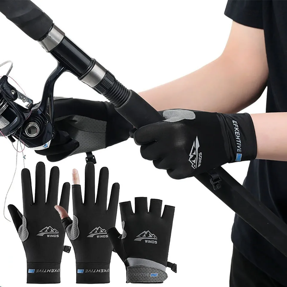 GTUBIKE New Fingerless Gloves for Men Women Sun Protection Half Finger Glove for Fishing Paddling Sailing Rowing Sports Gloves