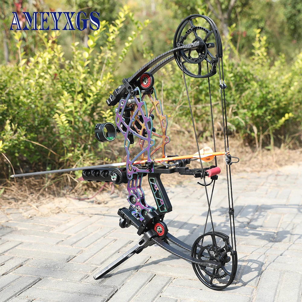 

Titanium Alloy Archery Compound Bow Left & Right Handed 40-75lbs Steel Ball Arrow Outdoor Hunting Dual Use Composite Bow