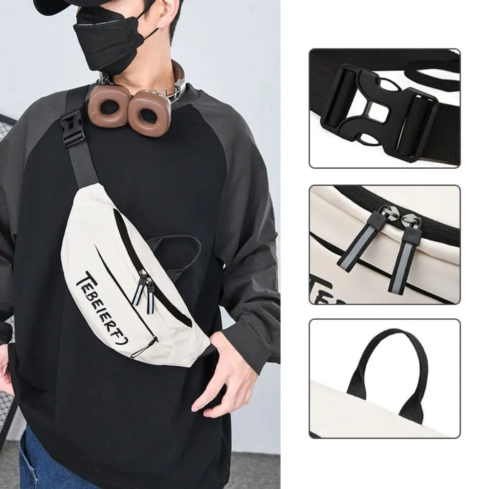 

Nylon Men Chest Bag Waterproof Adjustable Strap Outdoor Waist Bag Japanese Style Multi Functional Sports Walking Bag Motorcycle