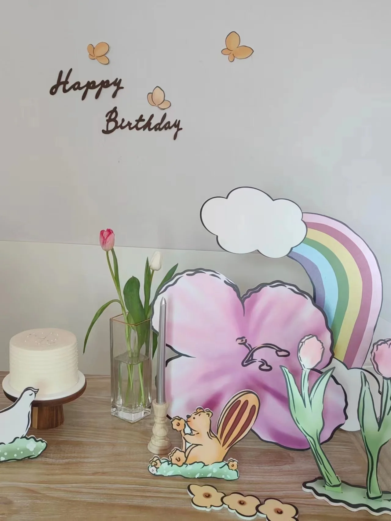 ديكور طاولة حفل عيد ميلاد طفل على الطراز الكوري، لوحة KT، دعامة صور، طاولة حلوى، ديكور لعرض الحلويات #3