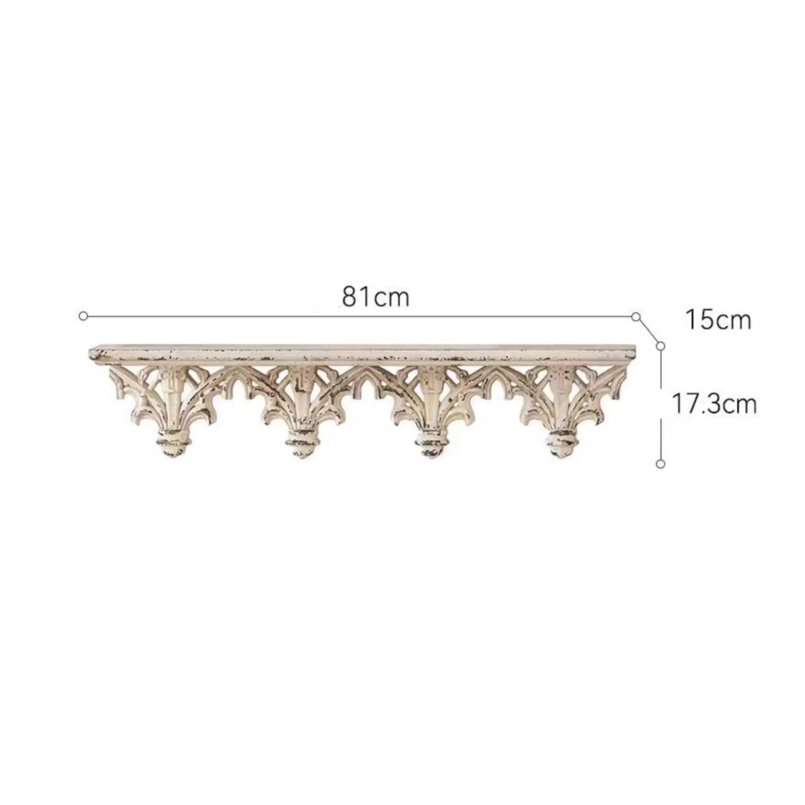 Floating Decorative Wall Shelf with Architectural Design Storage Display for Living Room Board Material