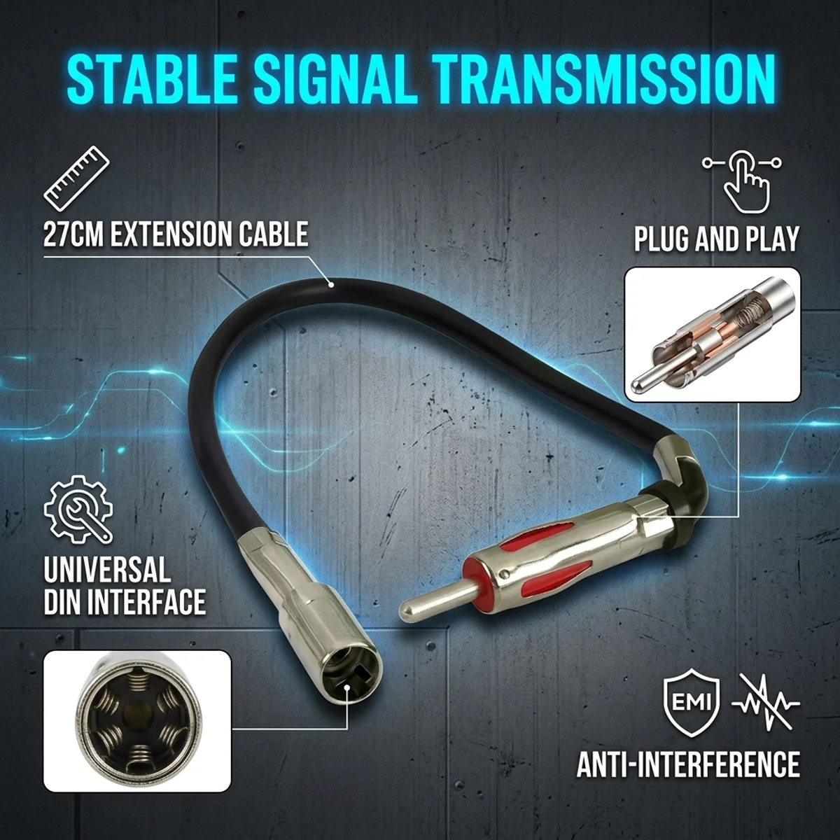 Car Radio Antenna Adapter Cable Car Radio Antenna Converter Alternation Cable Conversion Wire Suitable for Buick Chevrolet GMC