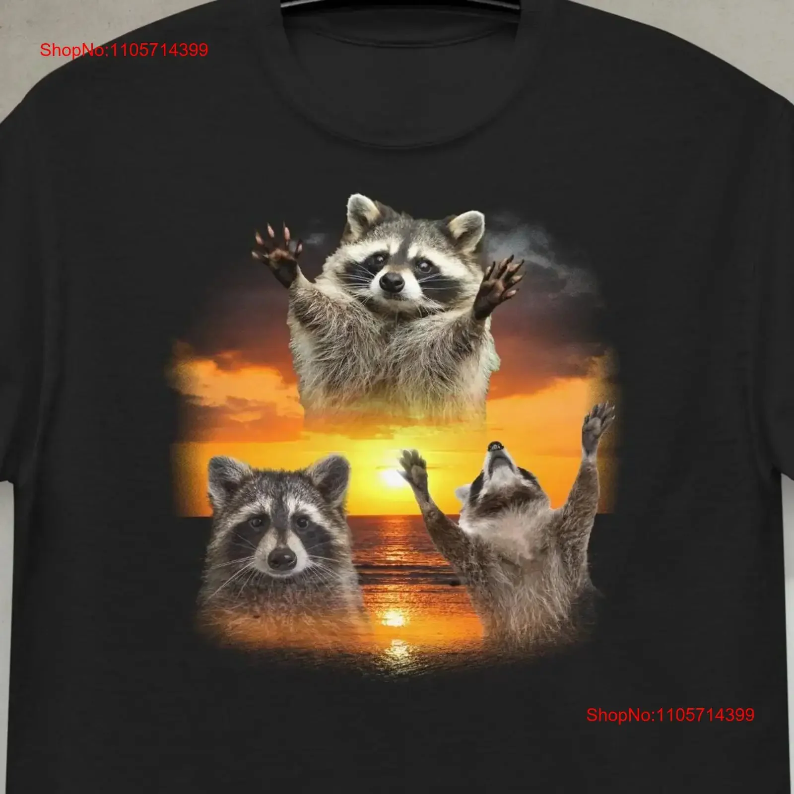 Three Raccoons Retro T shirts Vintage Raccoon SunseT Shirt Wild Cat Trash Panda Stupid Silly s Funny Ironic vintage Washed
