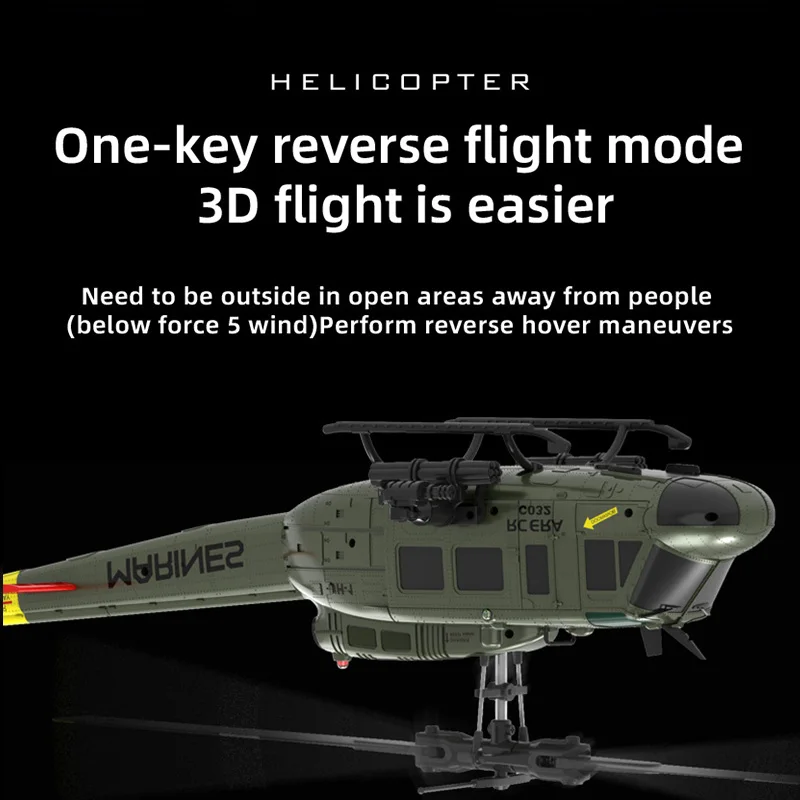 C032 Uh-1 Huey محاكاة ثلاثية الأبعاد ستة طريقة Aileron الحرة عكس تحلق حيلة هليكوبتر الكهربائية التحكم عن بعد نموذج طائرة لعبة