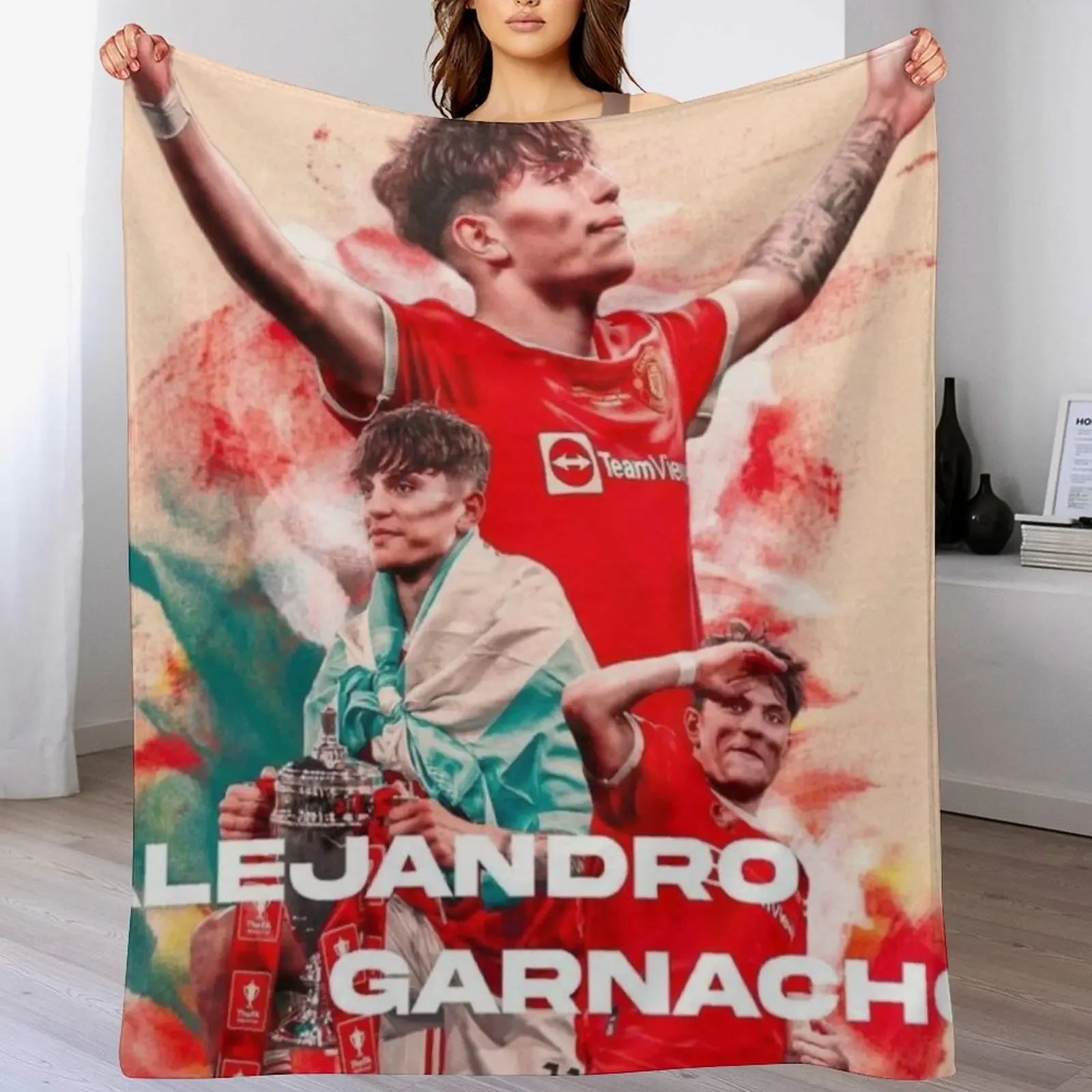 garnacho Throw Blanket Fluffy Cozy Throw Blanket for Home Decor