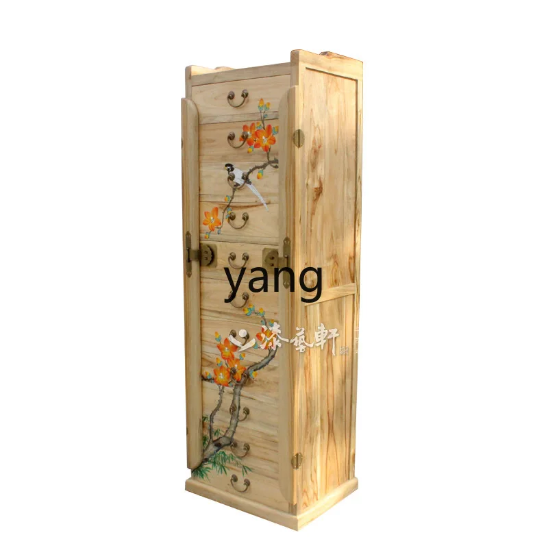 

LXL New Chinese Classical Painted Solid Wood File Jewelry Locker Drawer Sideboard Cabinet