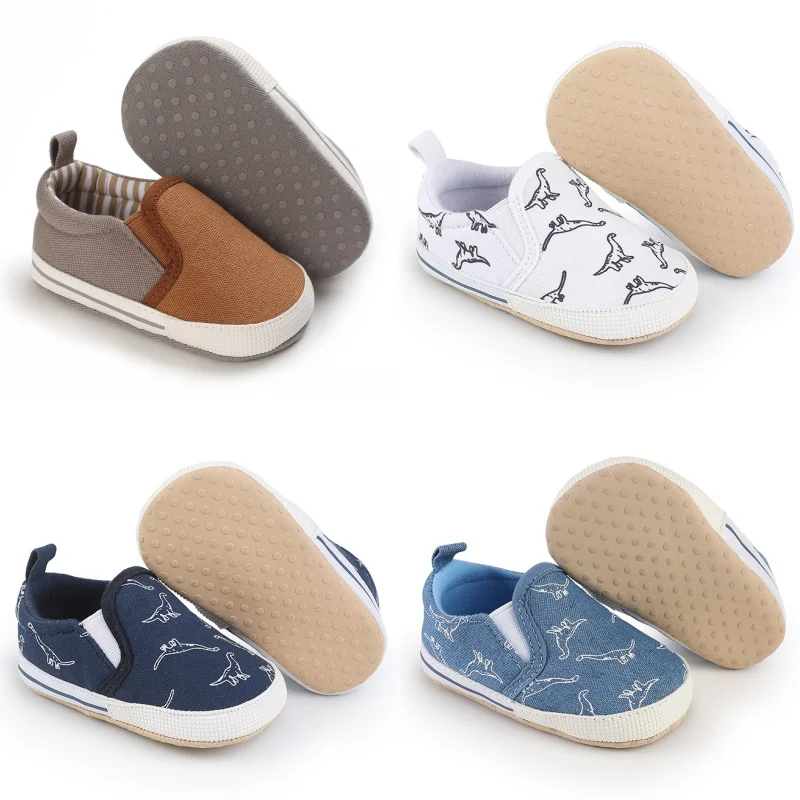 Spring and Autumn 0-1 Year Old Boys' Canvas Shoes Fashionable and Casual Baby Shoes with Animal Patterns and Bean Shoes