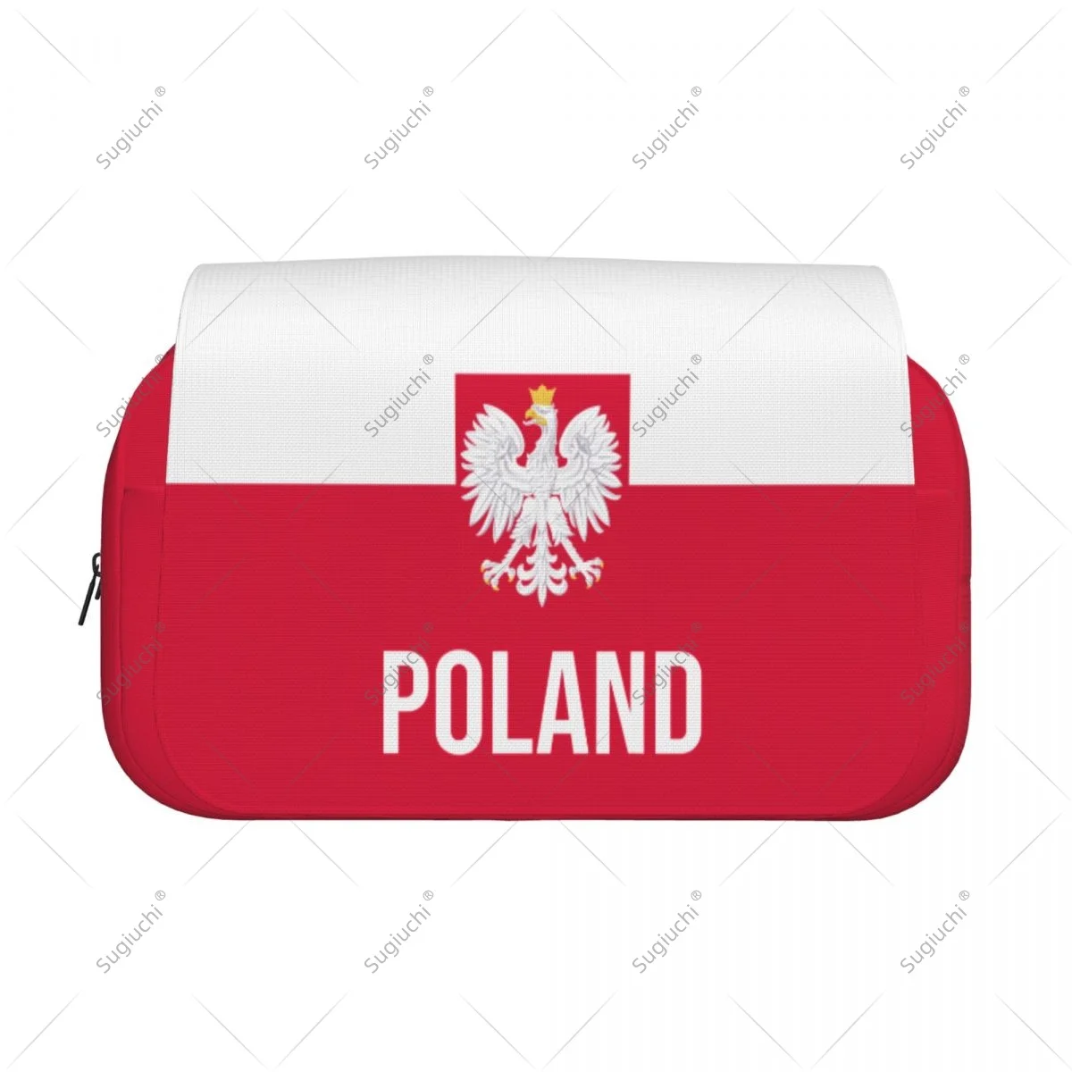 مقلمة مقص أكياس ثلاثية الأبعاد علم بولندا طبقة مزدوجة أكسفورد القماش القرطاسية تخزين صندوق القلم