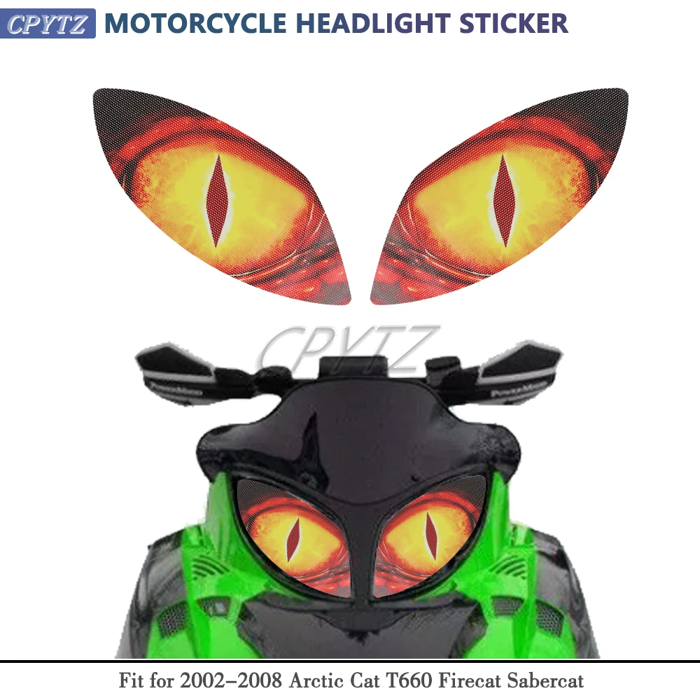 Motorcycle Headlight Sticker Accessories Fit For Arctic Cat T660 Firecat Sabercat 2002-2008 Decals Guard Head Light Protection