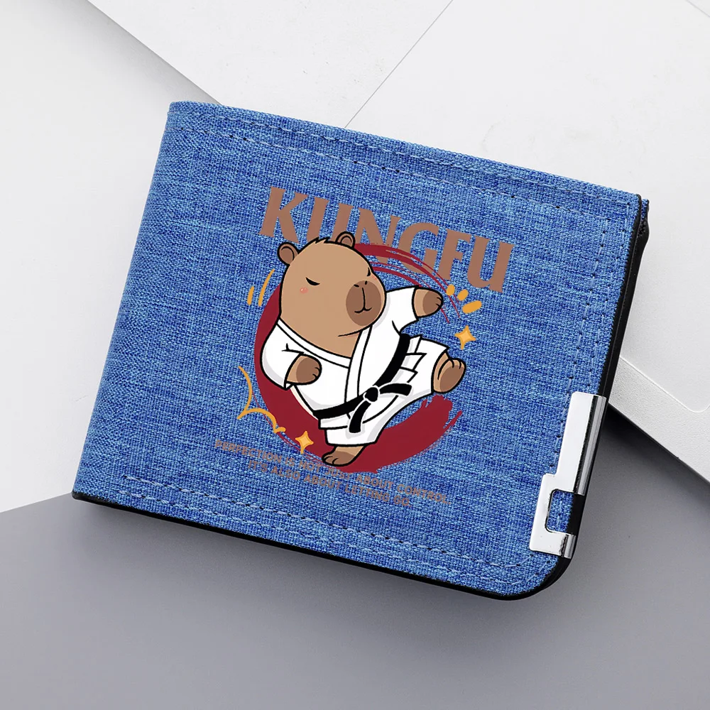 Capybara Anime Canvas Wallet Jungen Kurze Klappbrieftasche Herren Kartenhalter Münzgeldbörse Geschenk
