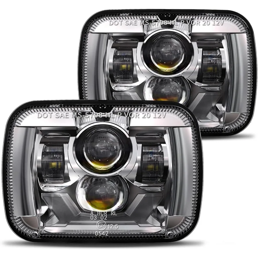 

Новые 180 Вт 1000% яркие светодиодные фары H6054 5x7 7x6, совместимые с Jeep Cherokee XJ Wrangler YJ Emark DOT, антибликовый указатель поворота